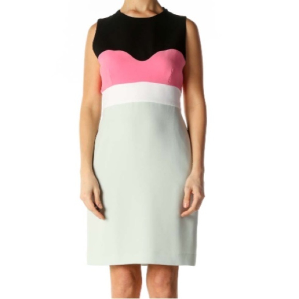 Diane Von Furstenberg Color Block Silk Blend Dress, Shower, Wedding, Prom